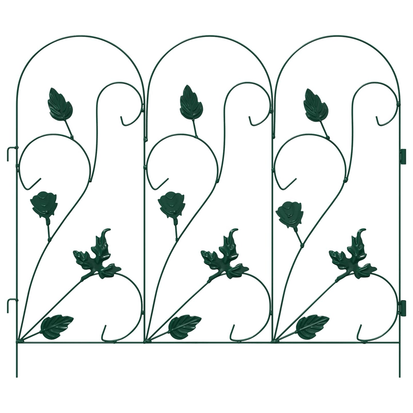Gartenzaun 5 Stk. Stahl Grün