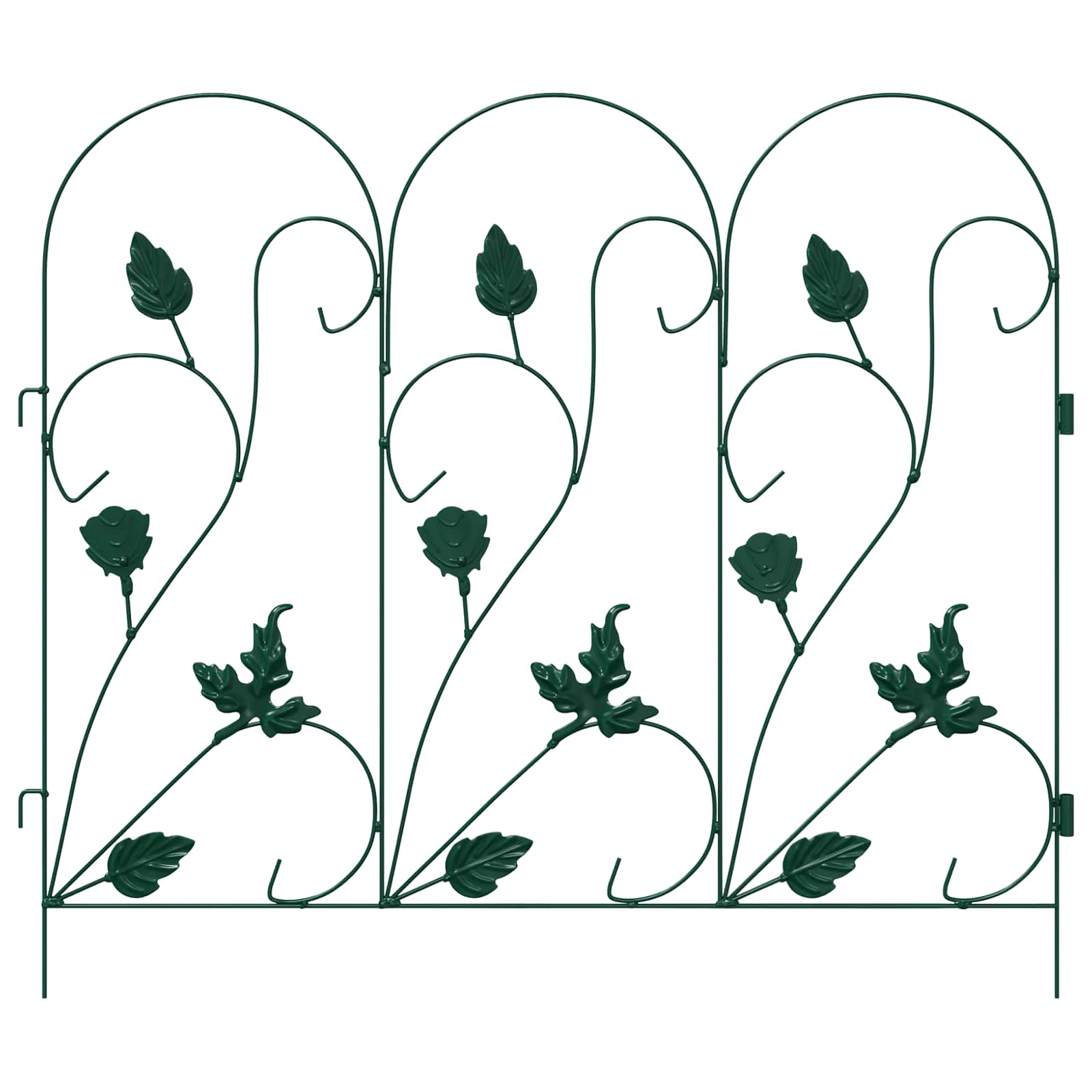 Gartenzaun 5 stk. Stahl Grün