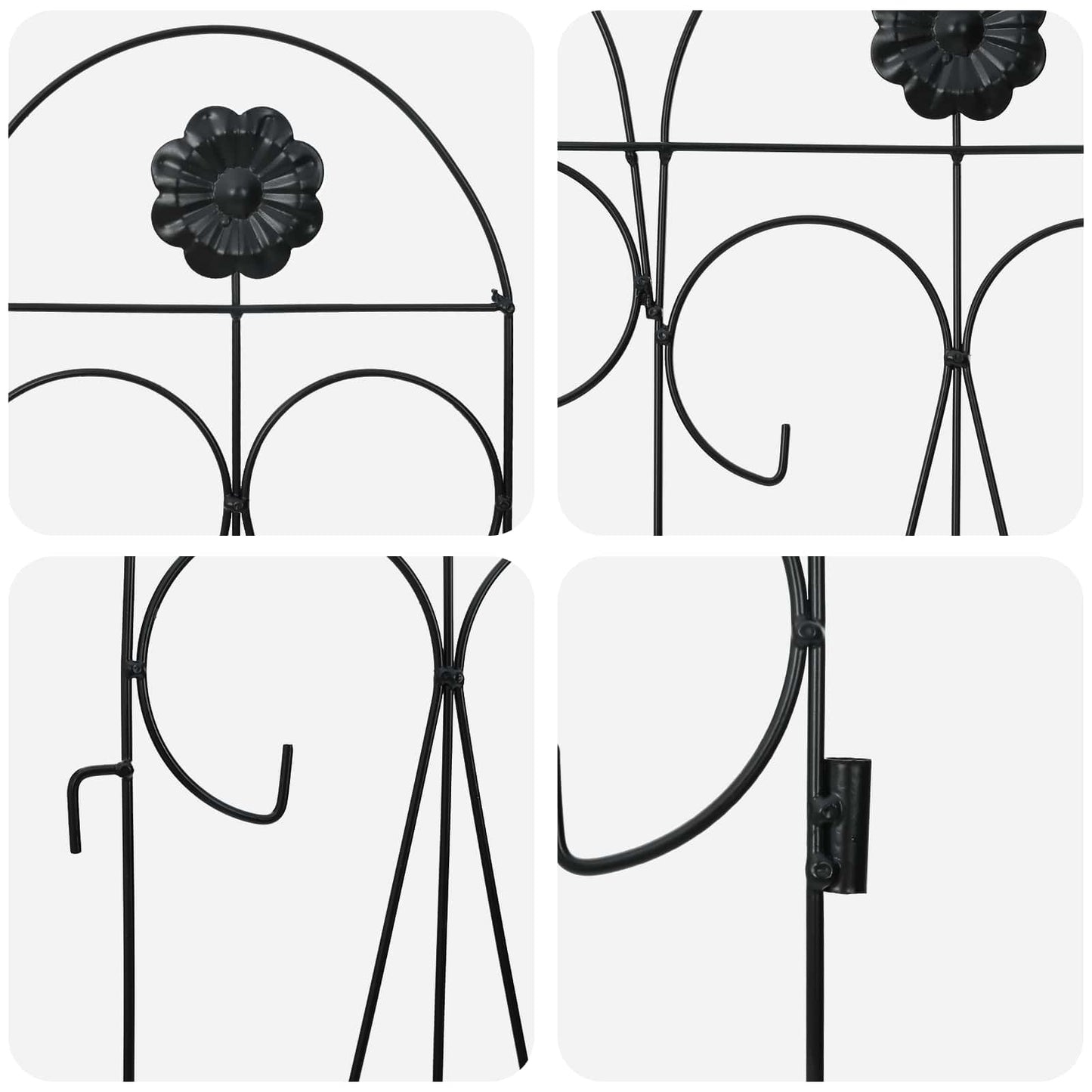 Gartenzaun 5 Stk. Stahl Schwarz