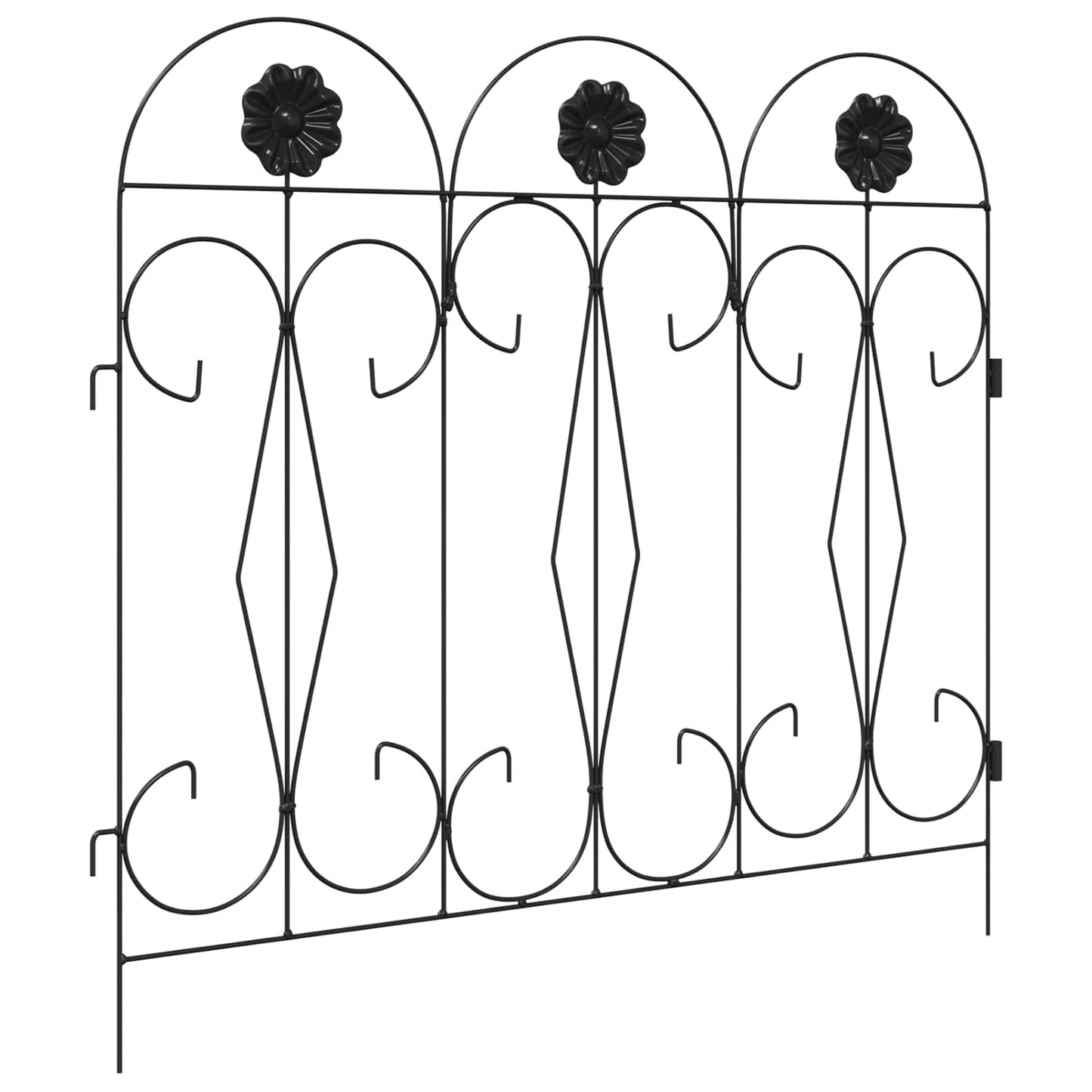 Gartenzaun 5 stk. Stahl Schwarz