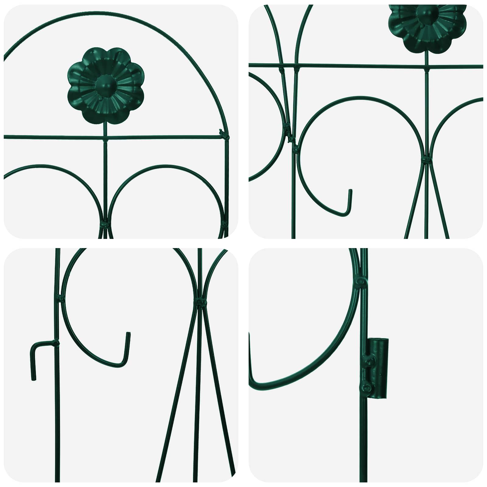 Gartenzaun 5 Stk. Stahl Grün