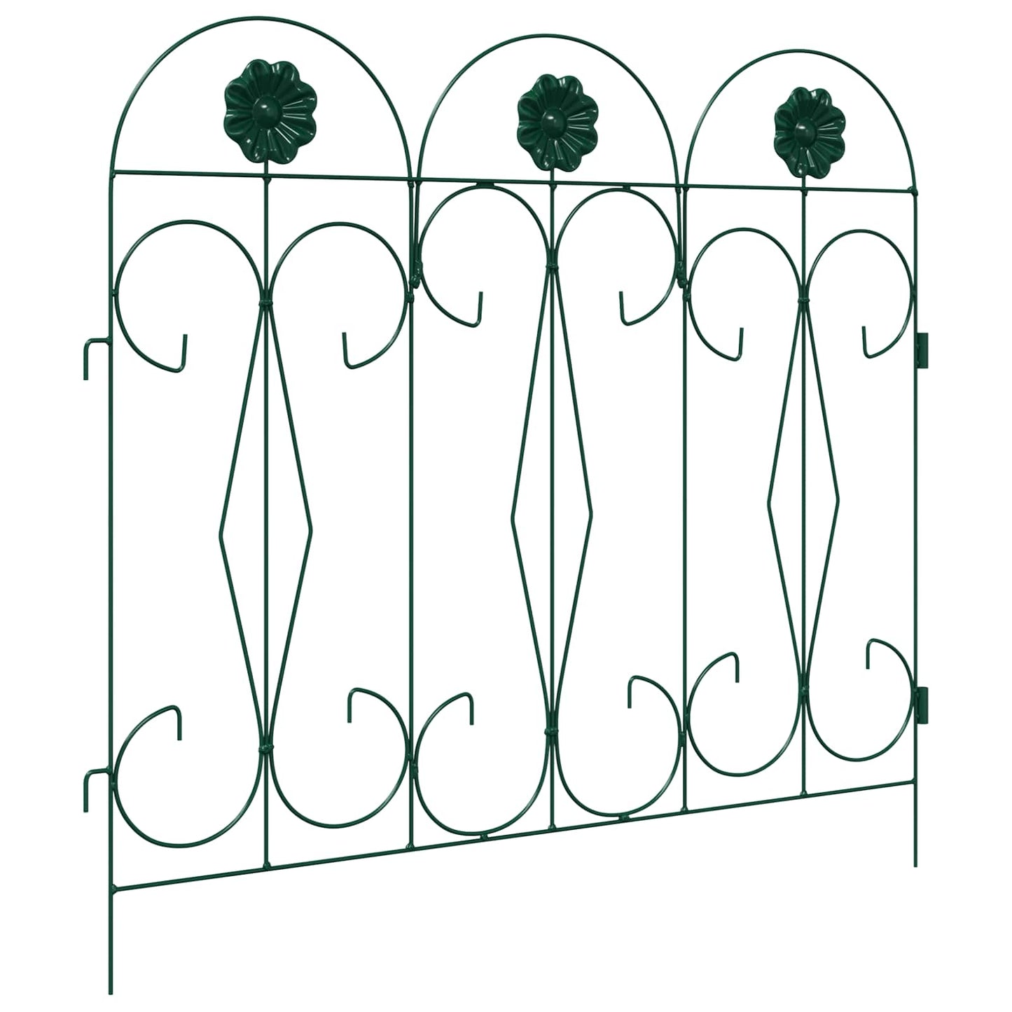 Gartenzaun 5 Stk. Stahl Grün