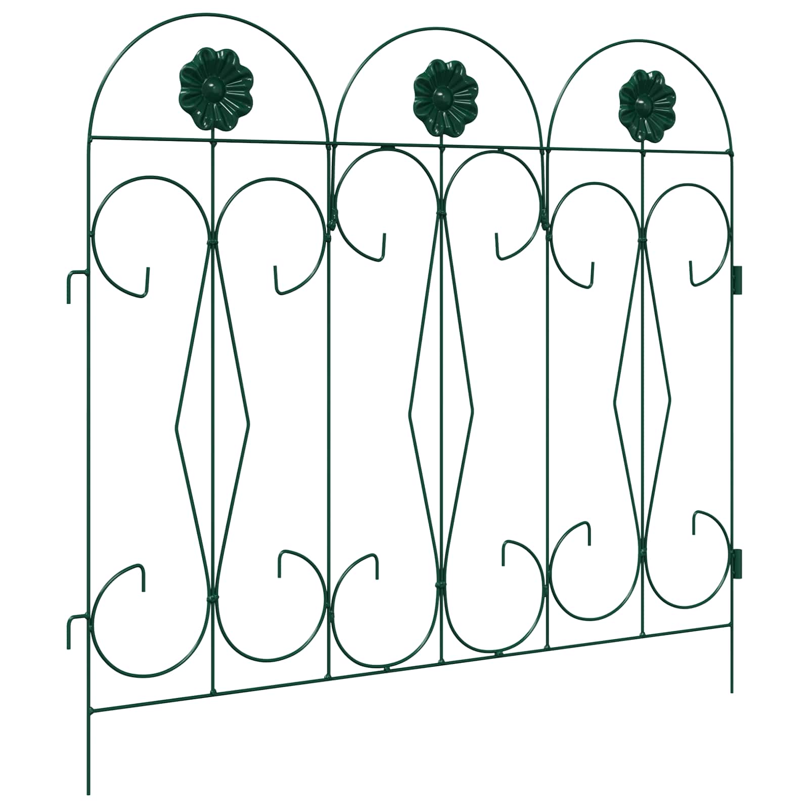 Gartenzaun 5 Stk. Stahl Grün