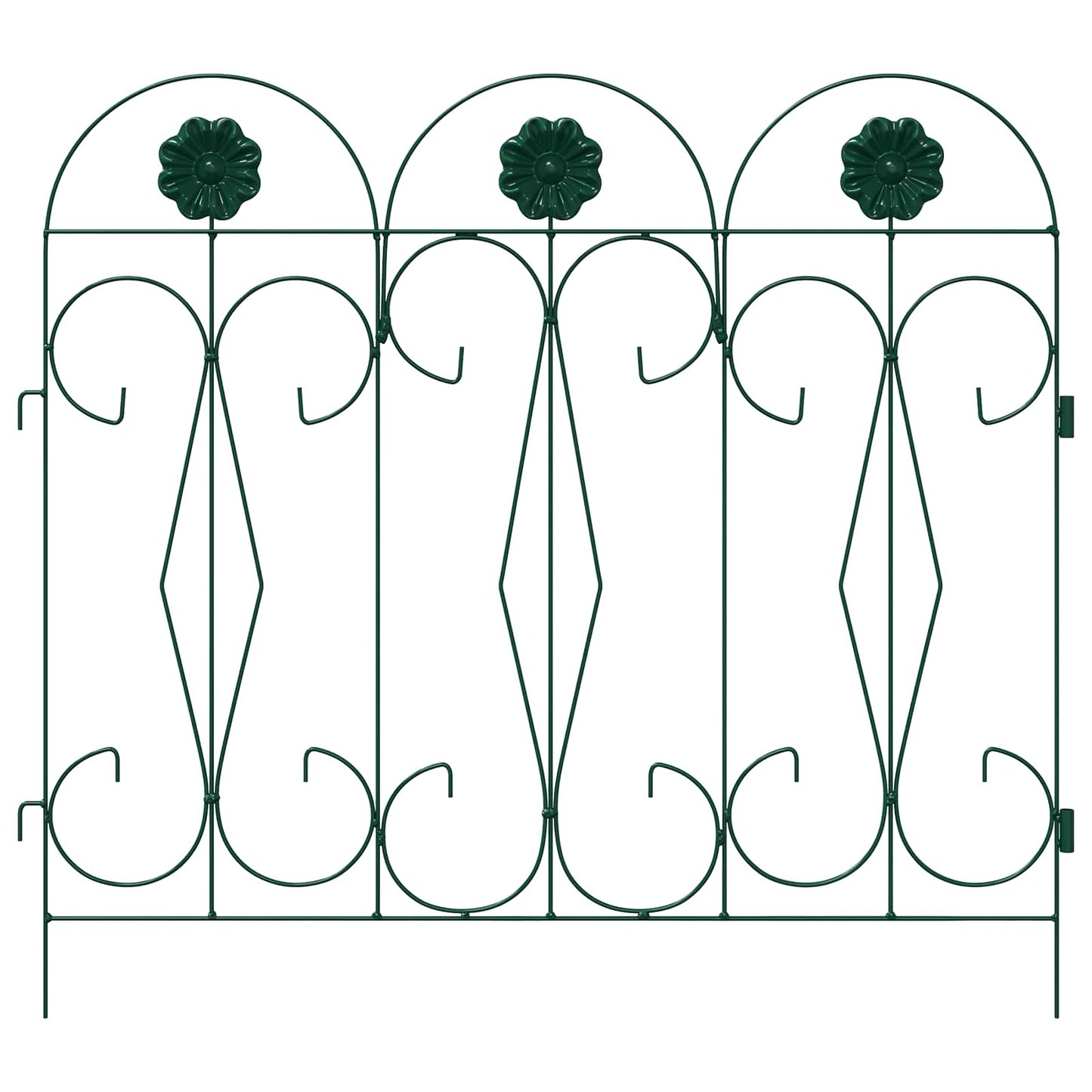 Gartenzaun 5 Stk. Stahl Grün