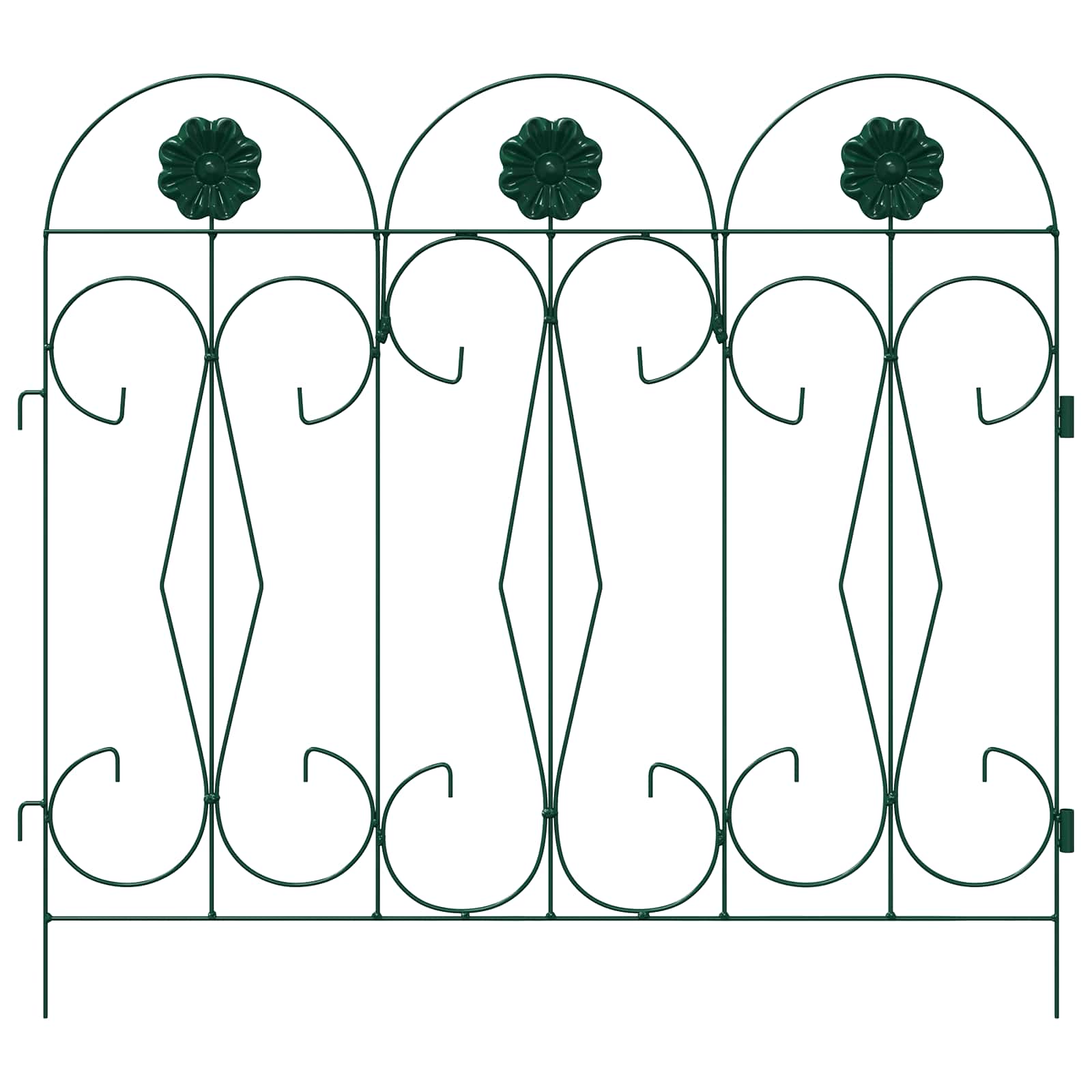 Gartenzaun 5 Stk. Stahl Grün