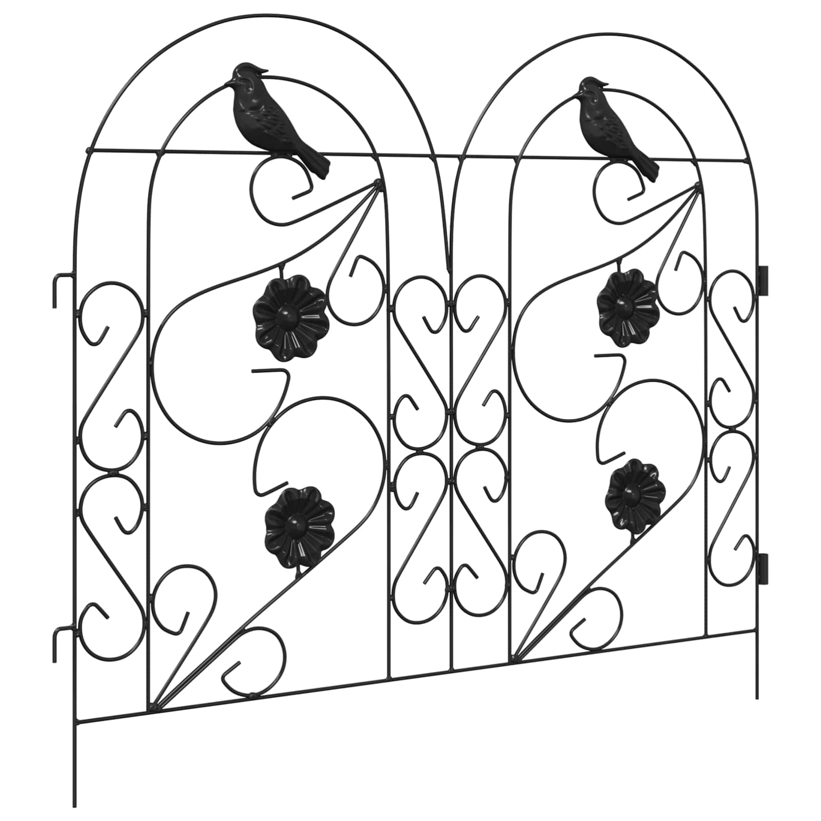 Gartenzaun 5 stk. Stahl Schwarz