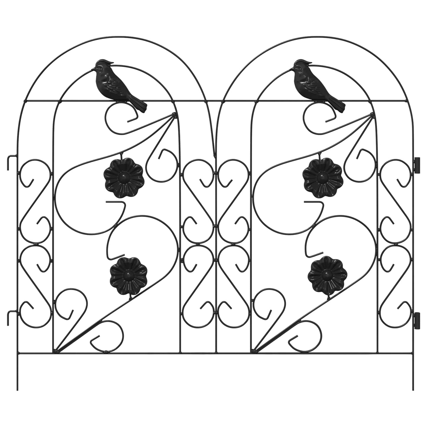 Gartenzaun 5 Stk. Stahl Schwarz