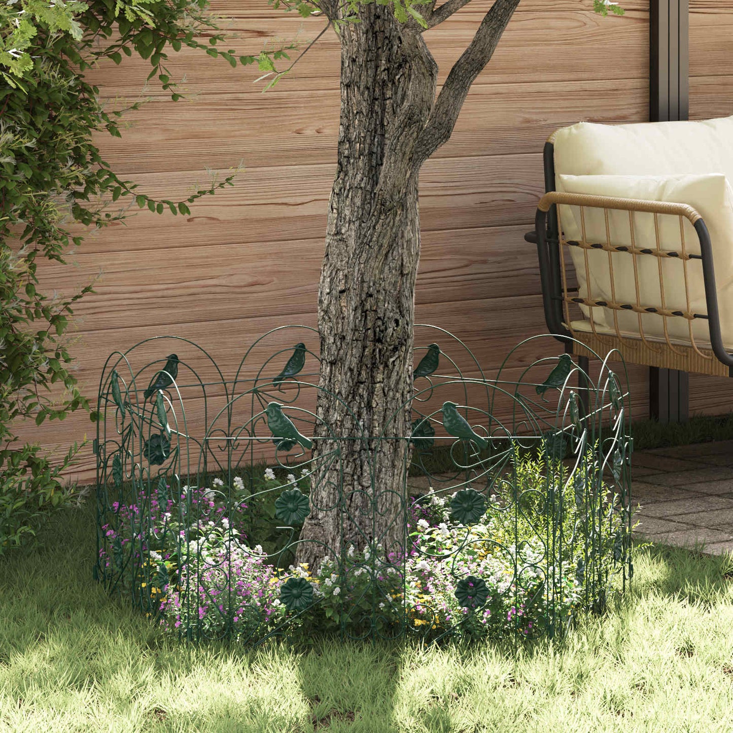 Gartenzaun 5 Stk. Stahl Grün