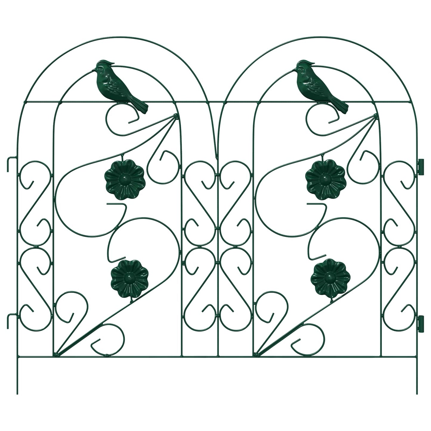 Gartenzaun 5 Stk. Stahl Grün