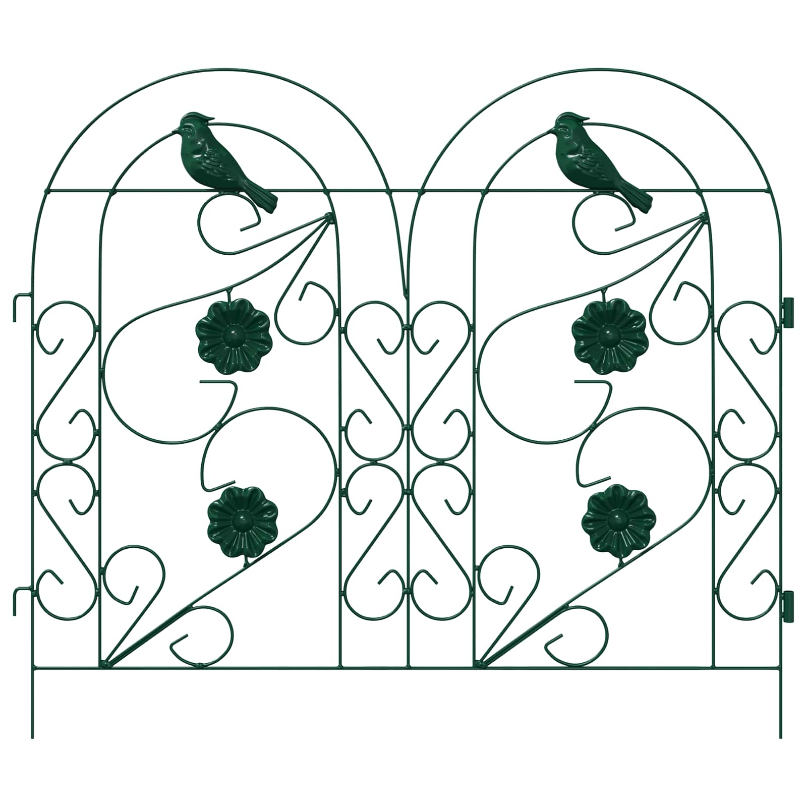 Gartenzaun 5 Stk. Stahl Grün