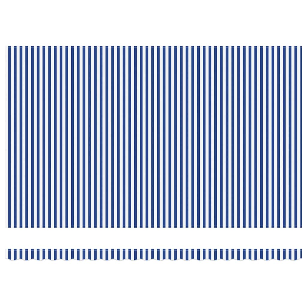 Ausziehbare Markise Blau und Weiß 450 x 300 cm