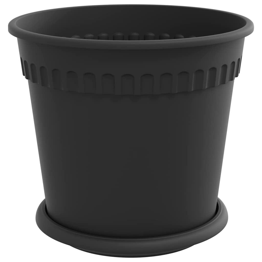 Blumentöpfe 6 stk. Schwarz Kunststoff