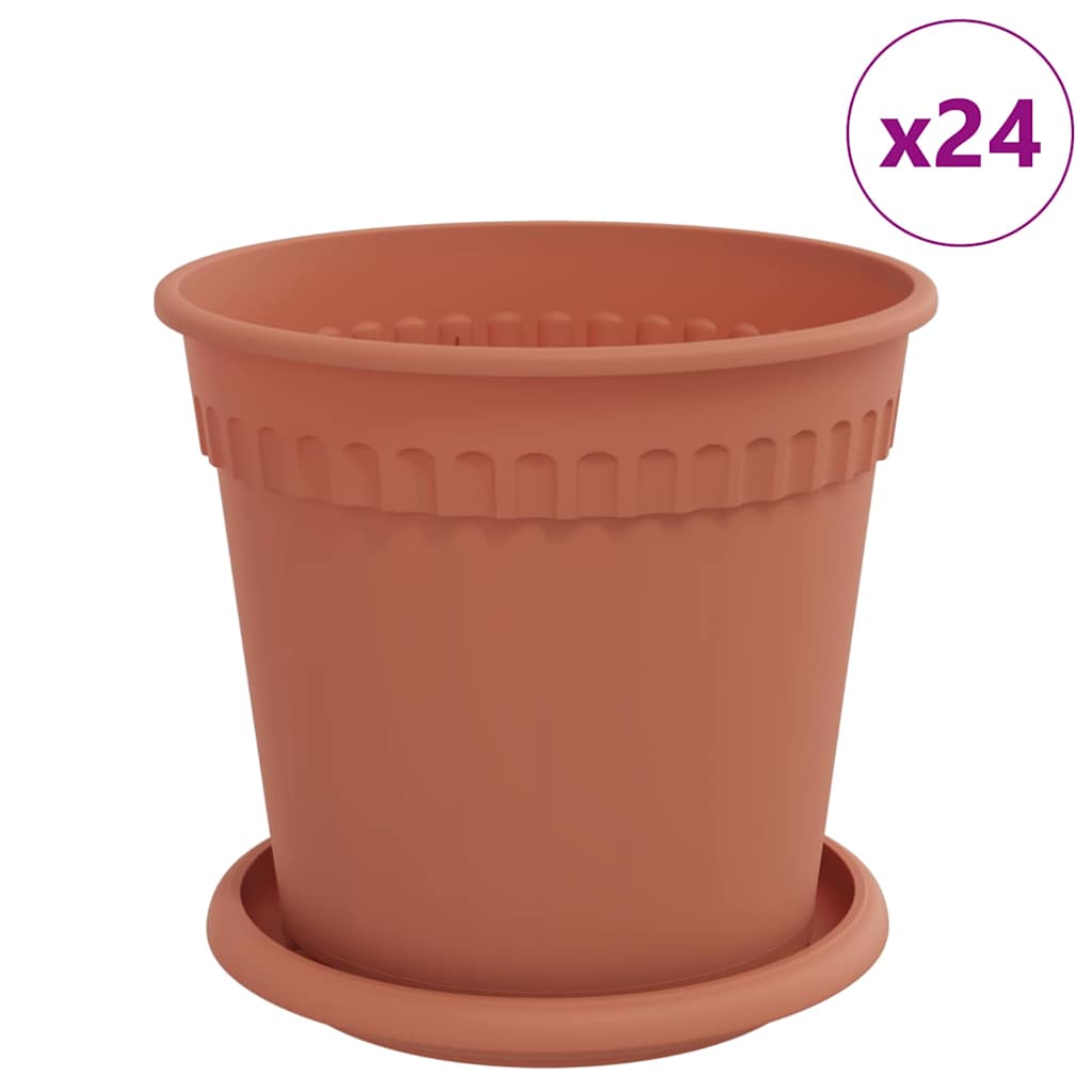 Blumentöpfe 24 pcs Ziegelrot Ø 17 x 14 cm Kunststoff