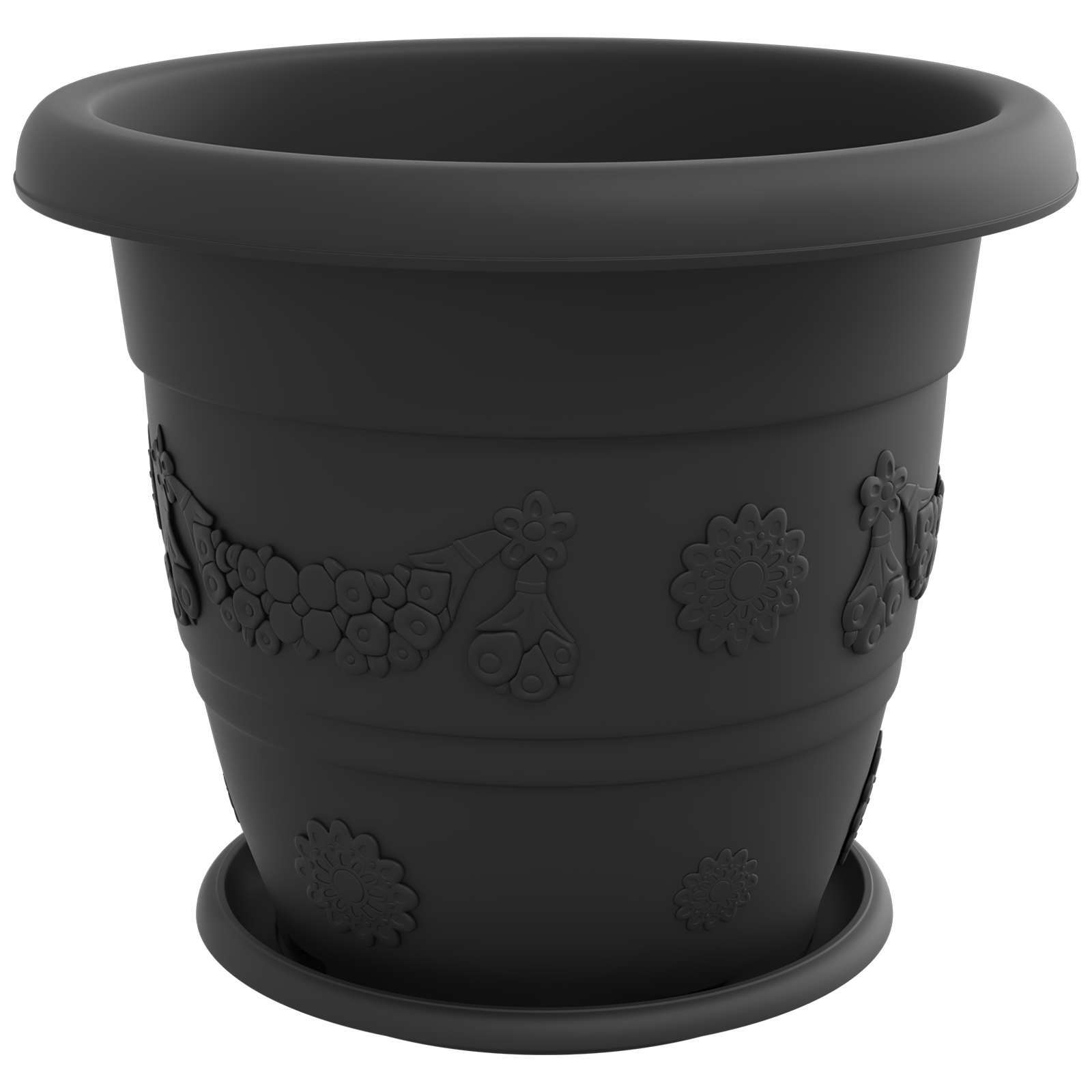 Blumentöpfe 6 stk. Schwarz Ø 39 x 32 cm Kunststoff