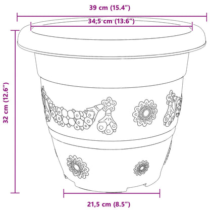 Blumentöpfe 24 stk. Ziegelrot Ø 39 x 32 cm Kunststoff
