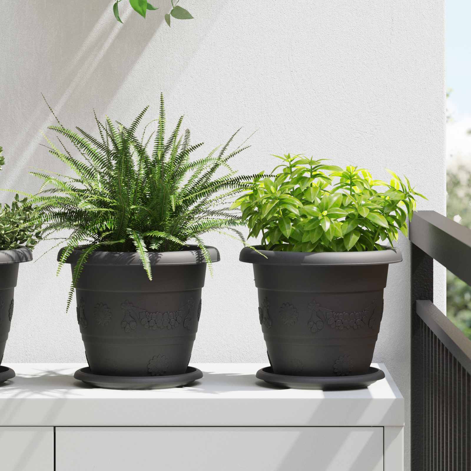 Blumentöpfe 24 pcs Schwarz Ø 22 x 18 cm Kunststoff