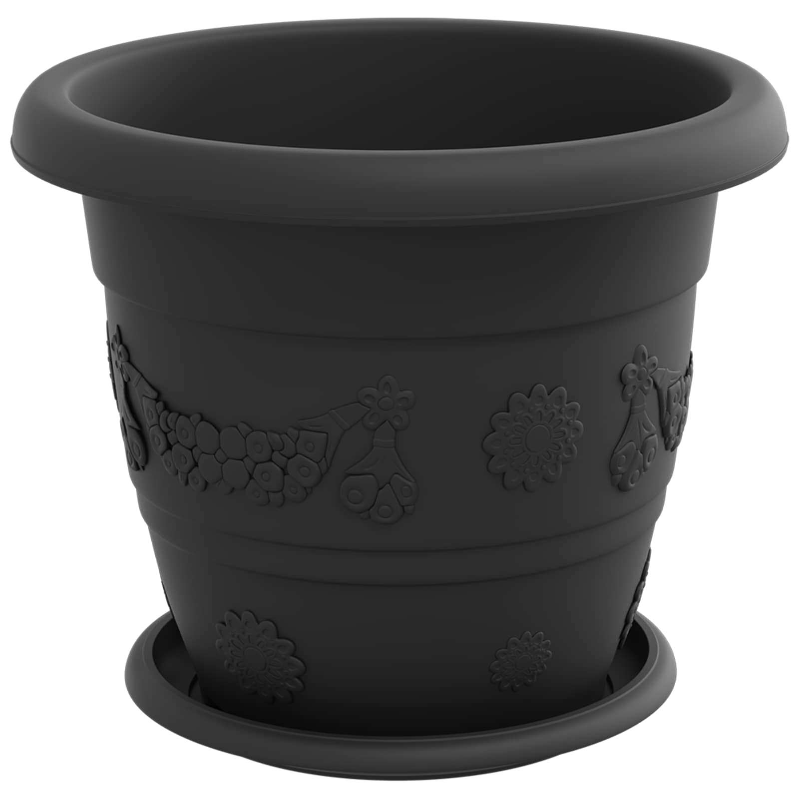 Blumentöpfe 24 pcs Schwarz Ø 26 x 21,5 cm Kunststoff