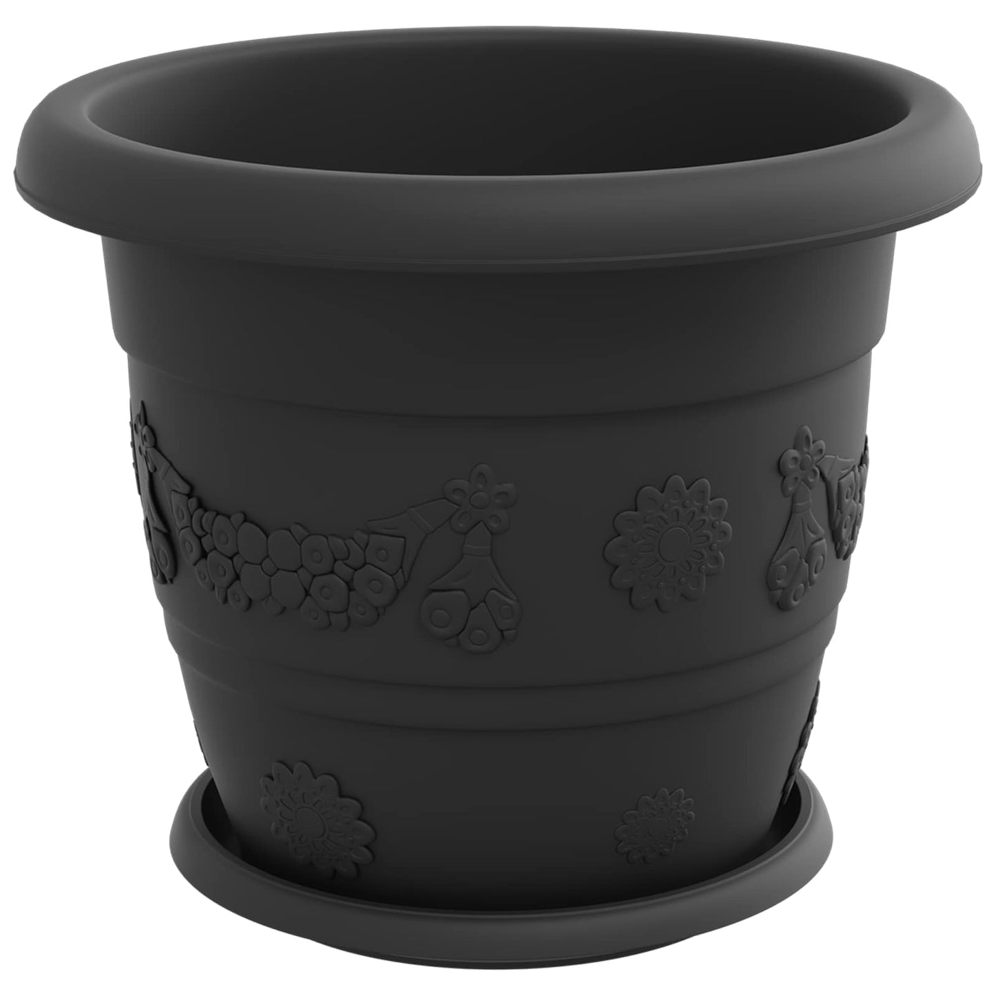 Blumentöpfe 24 stk. Schwarz Ø 30 x 25 cm Kunststoff