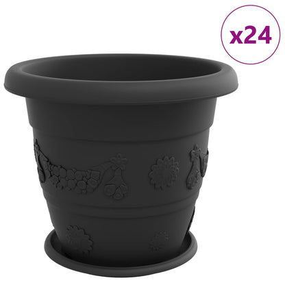 Blumentöpfe 24 stk. Schwarz Ø 39 x 32 cm Kunststoff