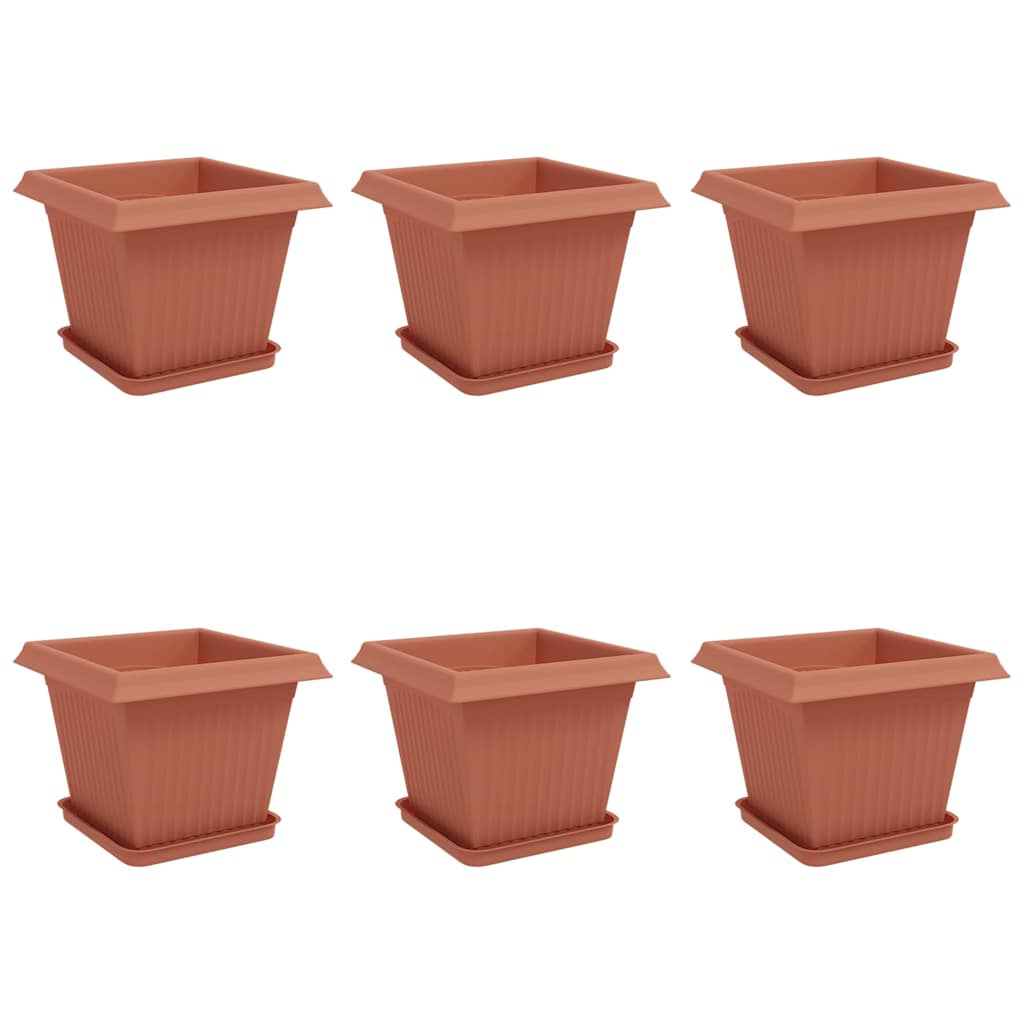 Blumentöpfe 6 pcs Ziegelrot 33 x 33 x 26 cm Kunststoff