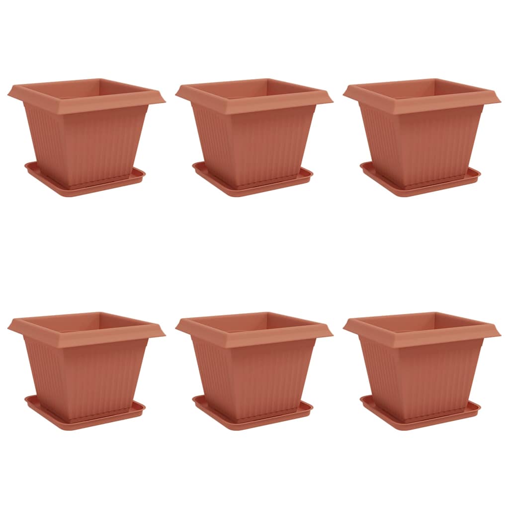 Blumentöpfe 6 pcs Ziegelrot 38 x 38 x 30 cm Kunststoff