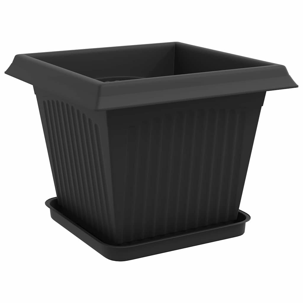 Blumentöpfe 6 stk. Schwarz Kunststoff