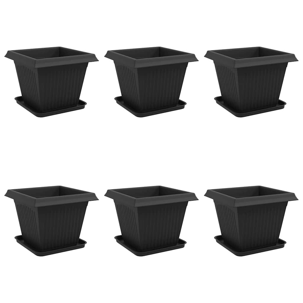 Blumentöpfe 6 pcs Schwarz 38 x 38 x 30 cm Kunststoff