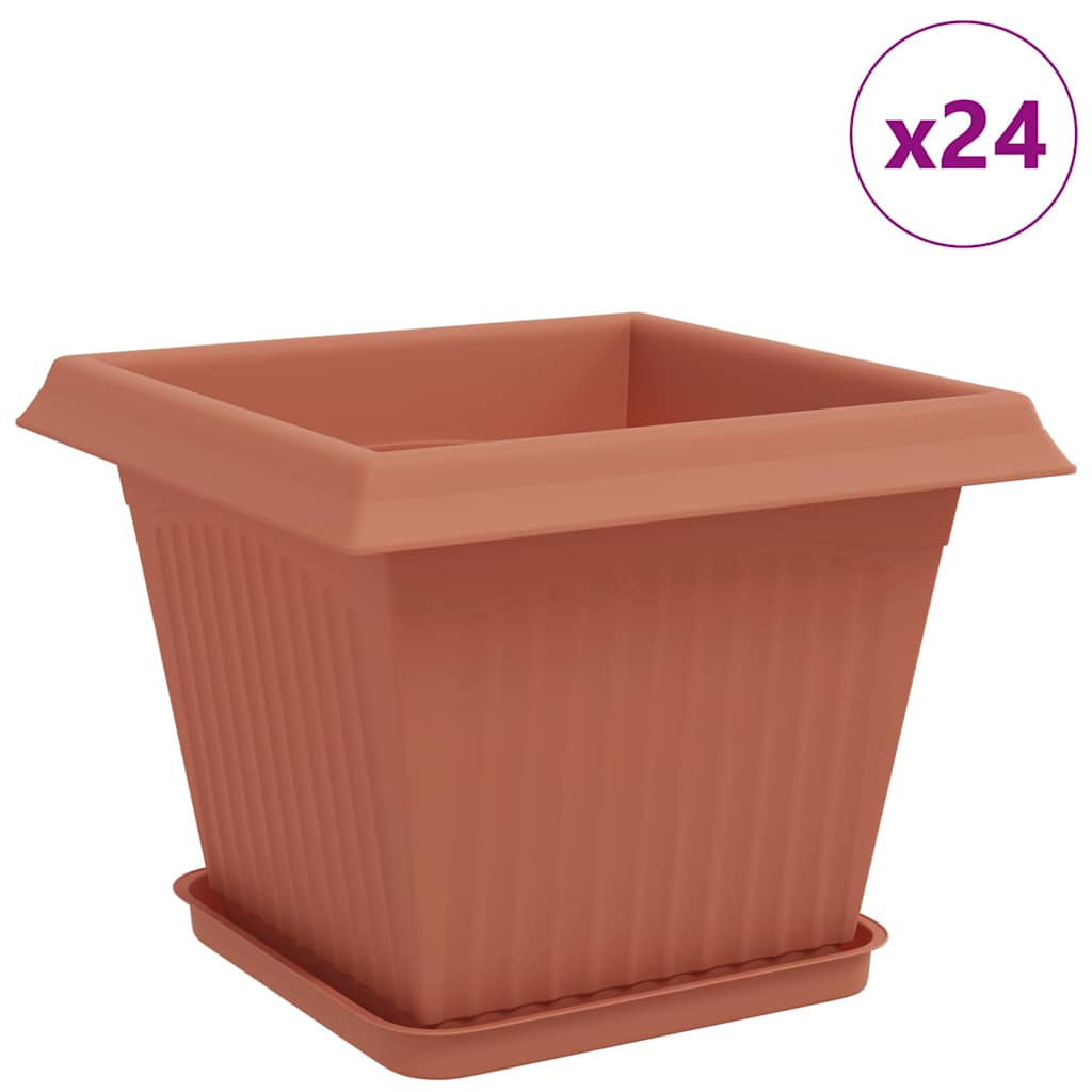 Blumentöpfe 24 stk. Ziegelrot Kunststoff