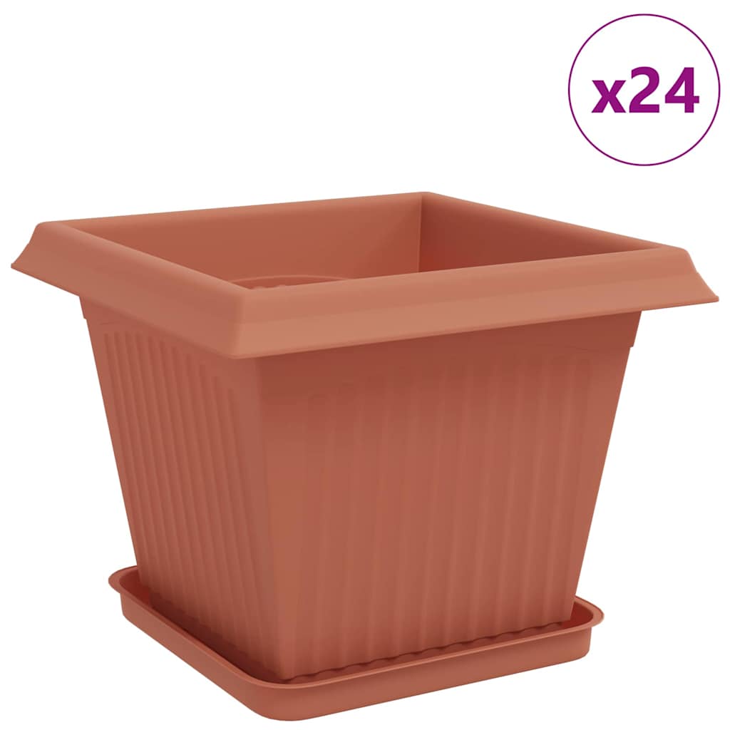Blumentöpfe 24 stk. Ziegelrot Kunststoff