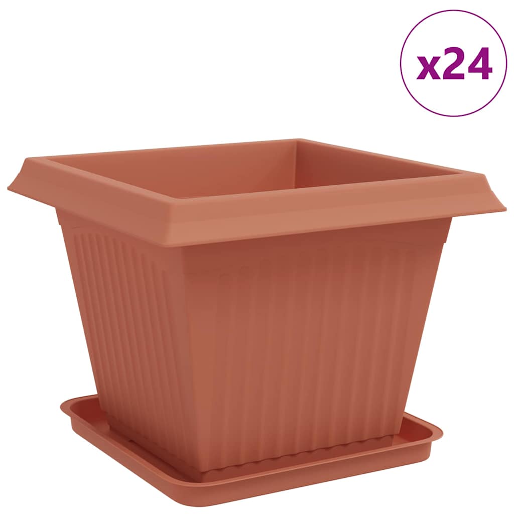 Blumentöpfe 24 stk. Ziegelrot Kunststoff