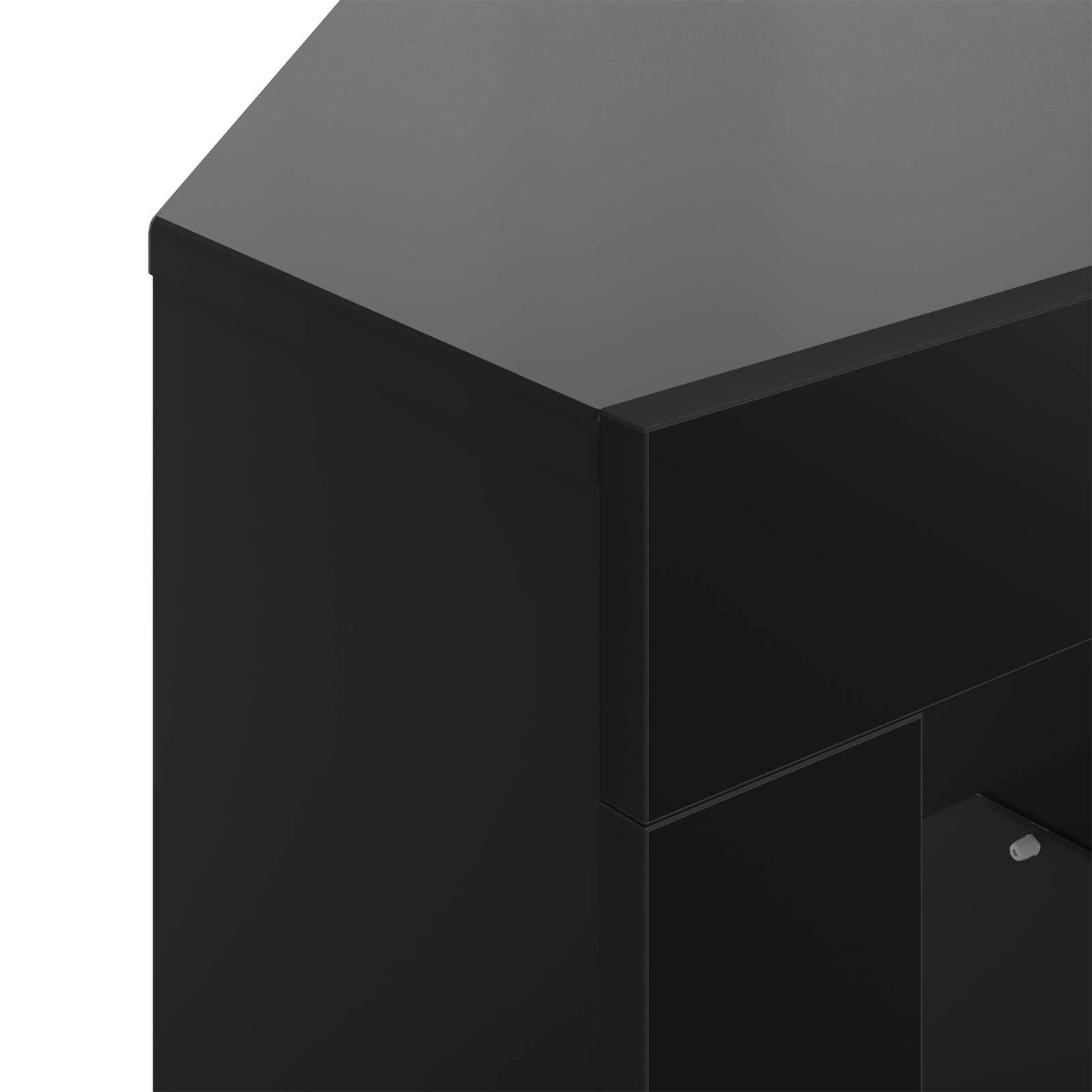 Eck-LED-TV-Schrank 100x40x68cm Schwarz Holzwerkstoff