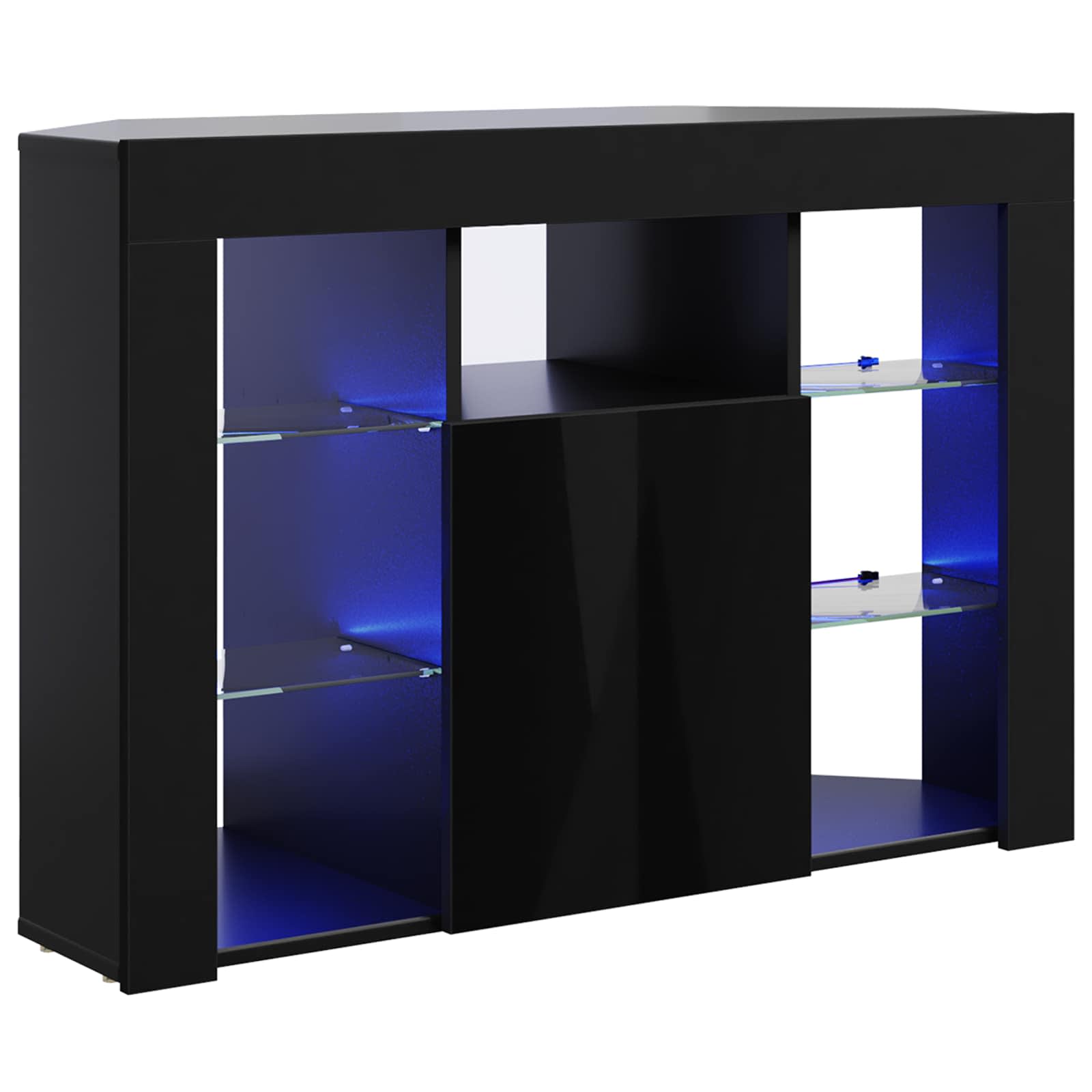 Eck-LED-TV-Schrank 100x40x68cm Schwarz Holzwerkstoff