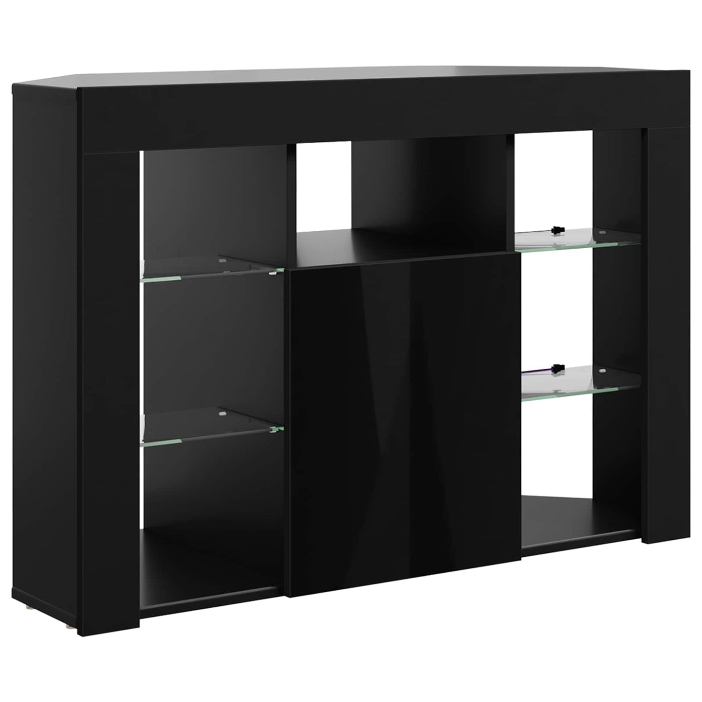Eck-LED-TV-Schrank 100x40x68cm Schwarz Holzwerkstoff