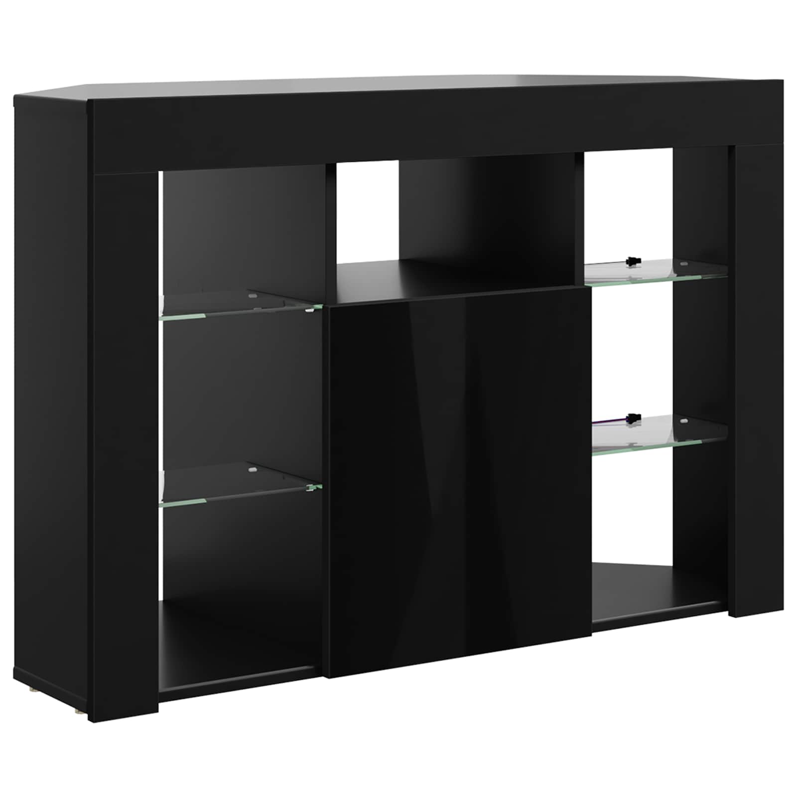 Eck-LED-TV-Schrank 100x40x68cm Schwarz Holzwerkstoff