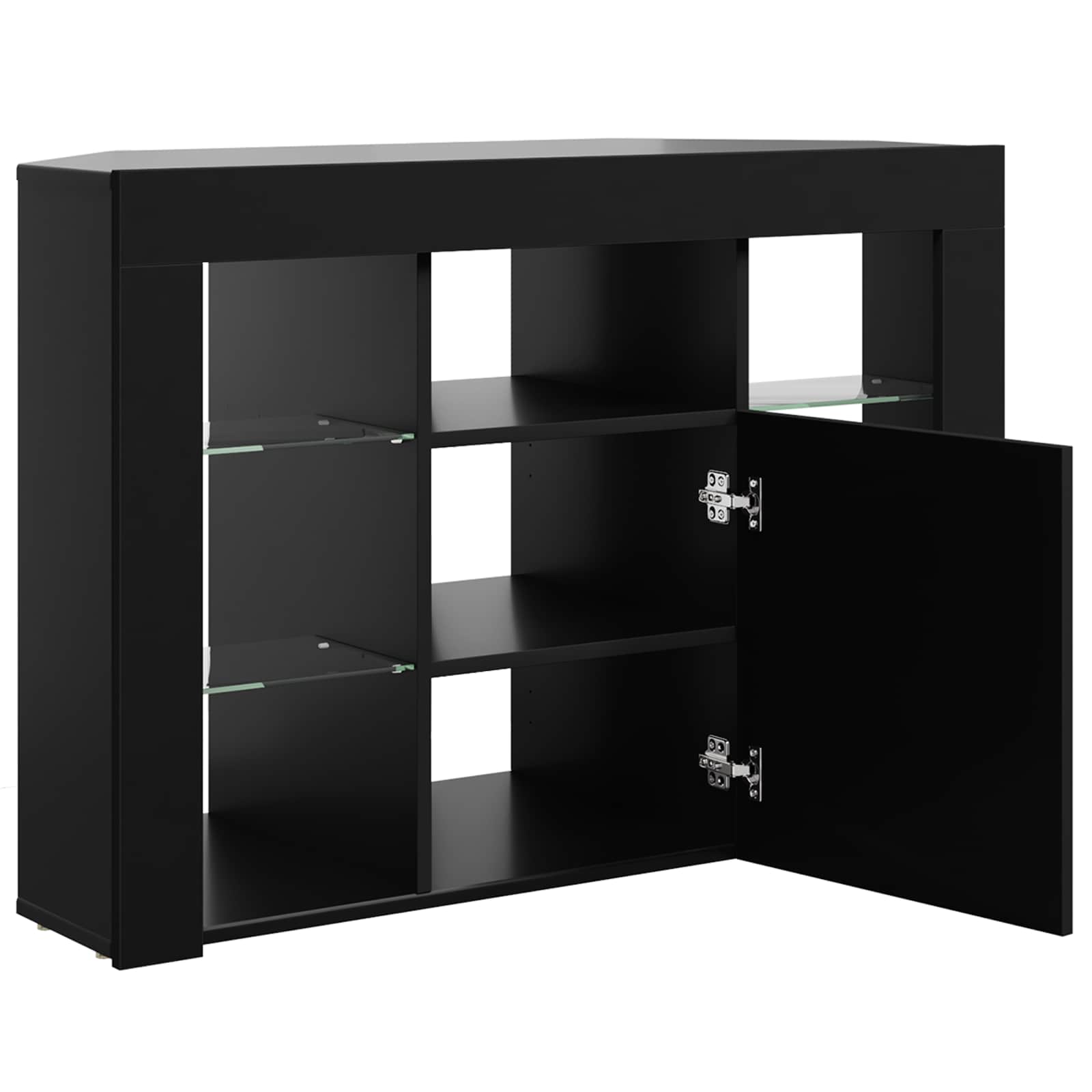 Eck-LED-TV-Schrank 100x40x68cm Schwarz Holzwerkstoff