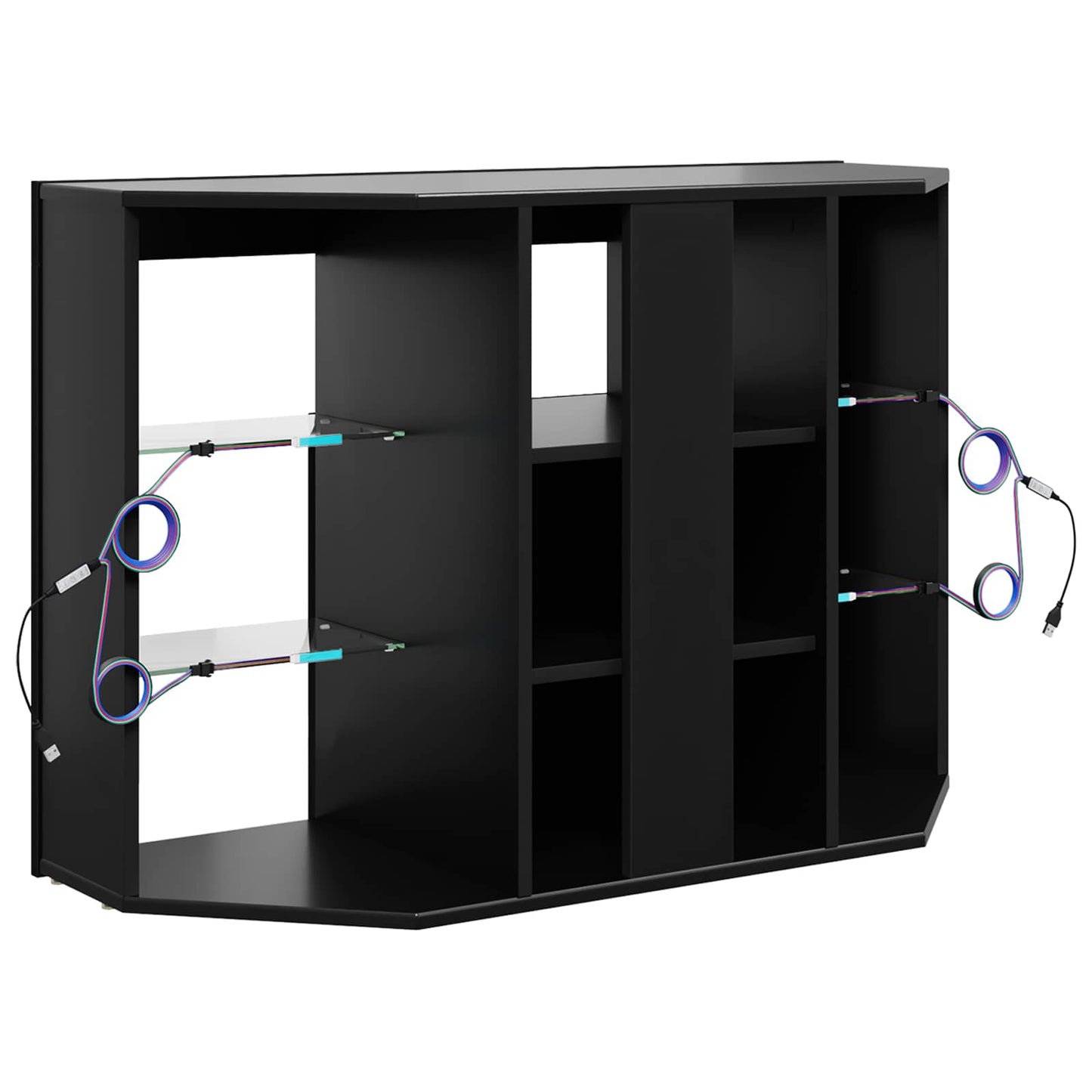 Eck-LED-TV-Schrank 100x40x68cm Schwarz Holzwerkstoff