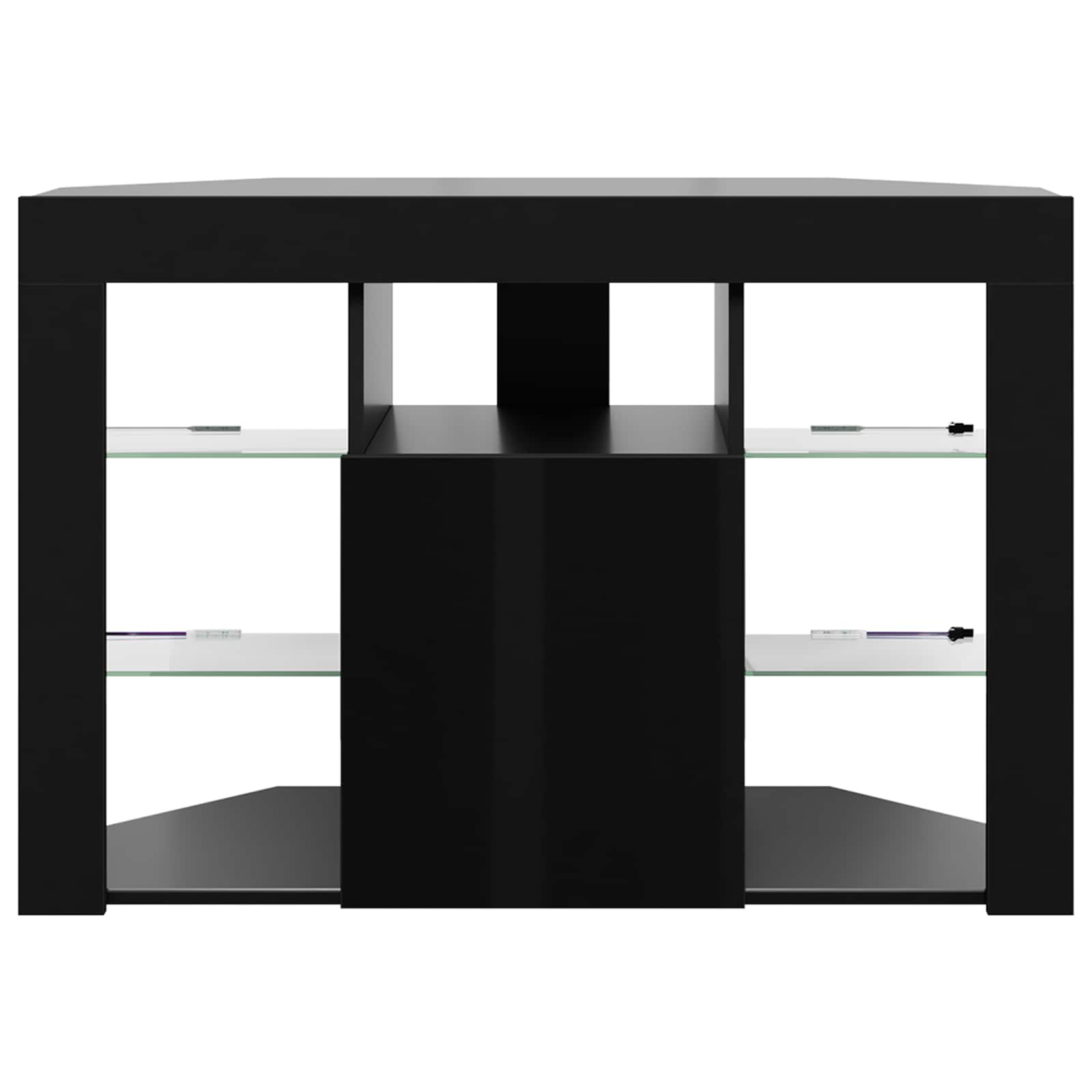 Eck-LED-TV-Schrank 100x40x68cm Schwarz Holzwerkstoff