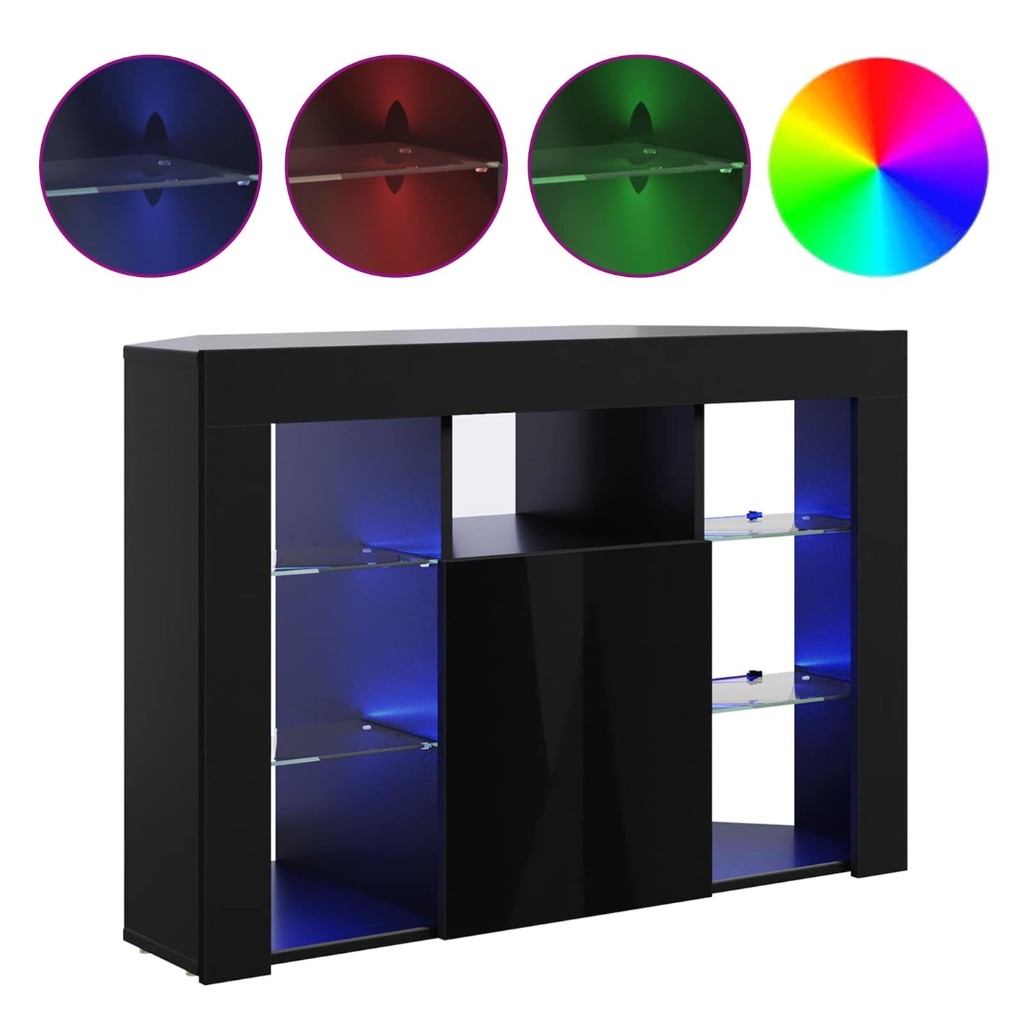 Eck-LED-TV-Schrank 100x40x68cm Schwarz Holzwerkstoff