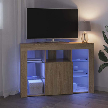 Eck-LED-TV-Schrank 100x40x68cm Sonoma-Eiche Holzwerkstoff