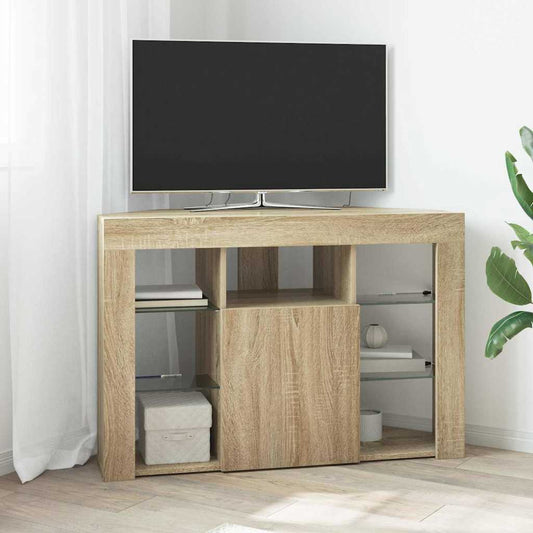 Eck-LED-TV-Schrank 100x40x68cm Sonoma-Eiche Holzwerkstoff