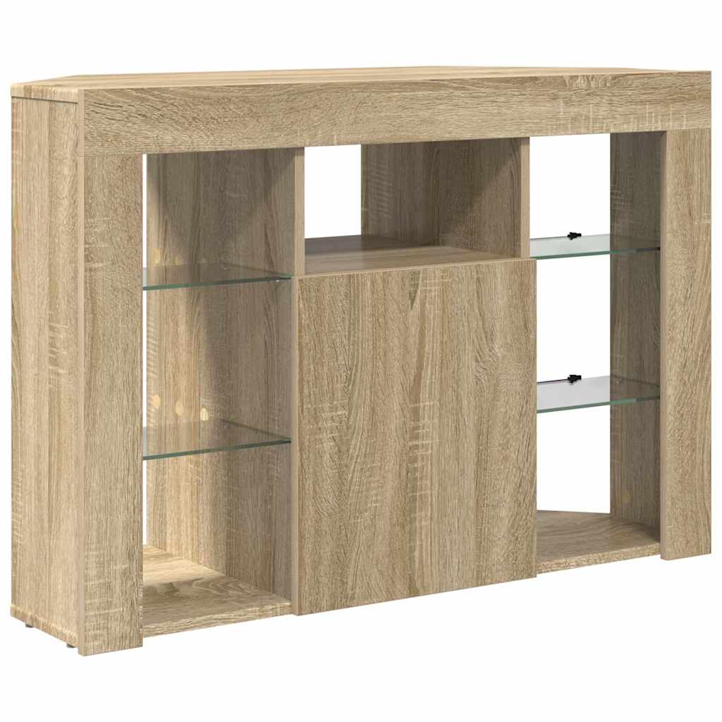 Eck-LED-TV-Schrank 100x40x68cm Sonoma-Eiche Holzwerkstoff