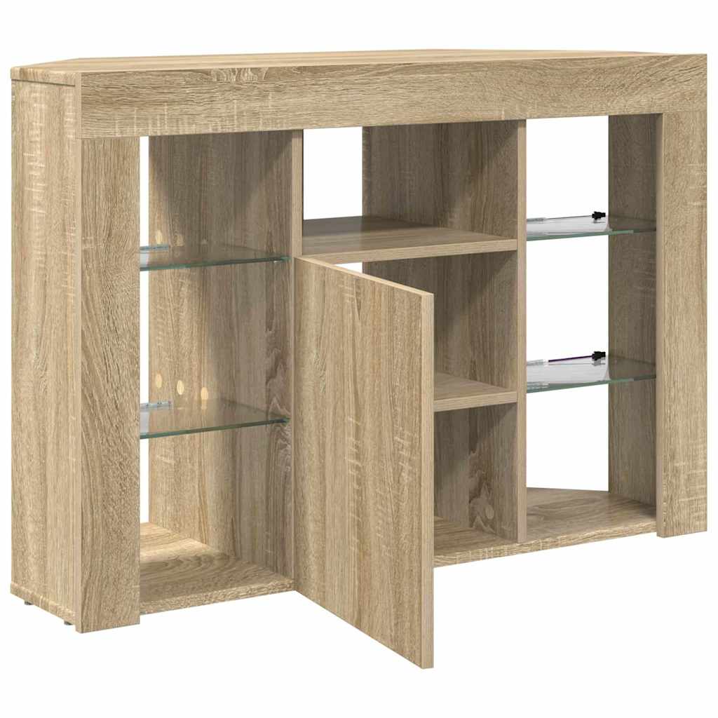 Eck-LED-TV-Schrank 100x40x68cm Sonoma-Eiche Holzwerkstoff