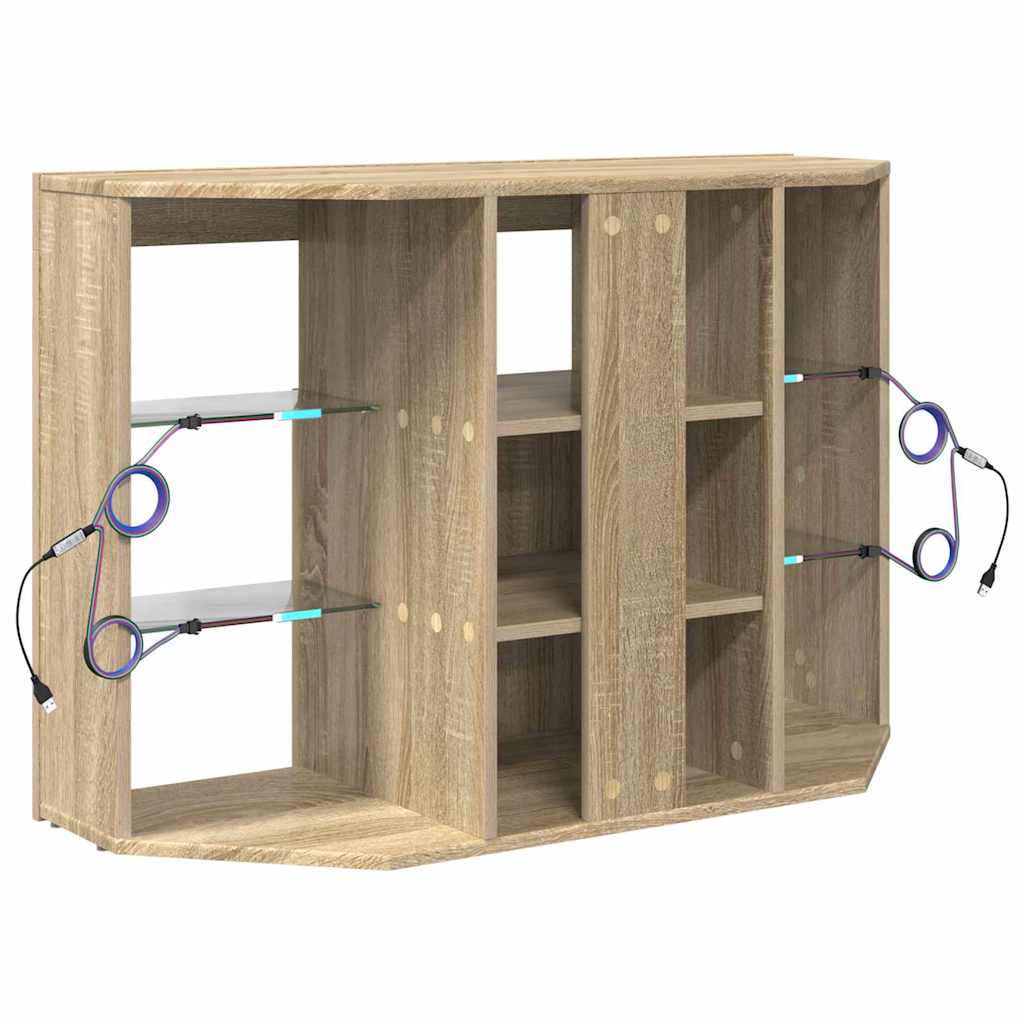 Eck-LED-TV-Schrank 100x40x68cm Sonoma-Eiche Holzwerkstoff