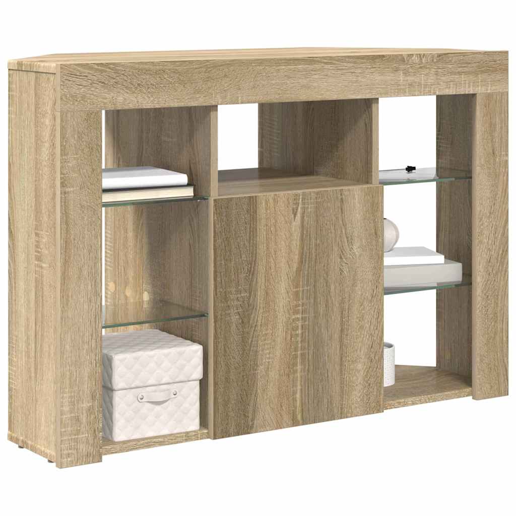Eck-LED-TV-Schrank 100x40x68cm Sonoma-Eiche Holzwerkstoff