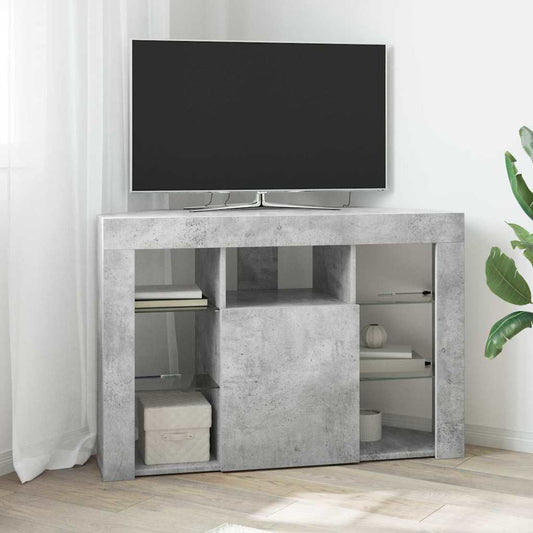 Eck-LED-TV-Schrank 100x40x68cm Beton Grau Holzwerkstoff