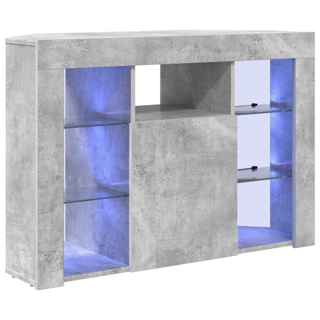 Eck-LED-TV-Schrank 100x40x68cm Beton Grau Holzwerkstoff