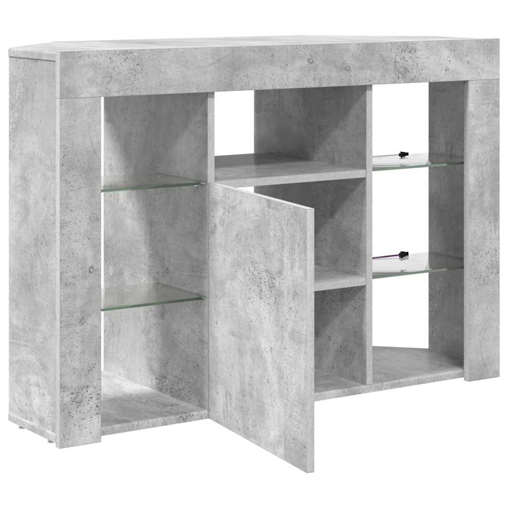 Eck-LED-TV-Schrank 100x40x68cm Beton Grau Holzwerkstoff