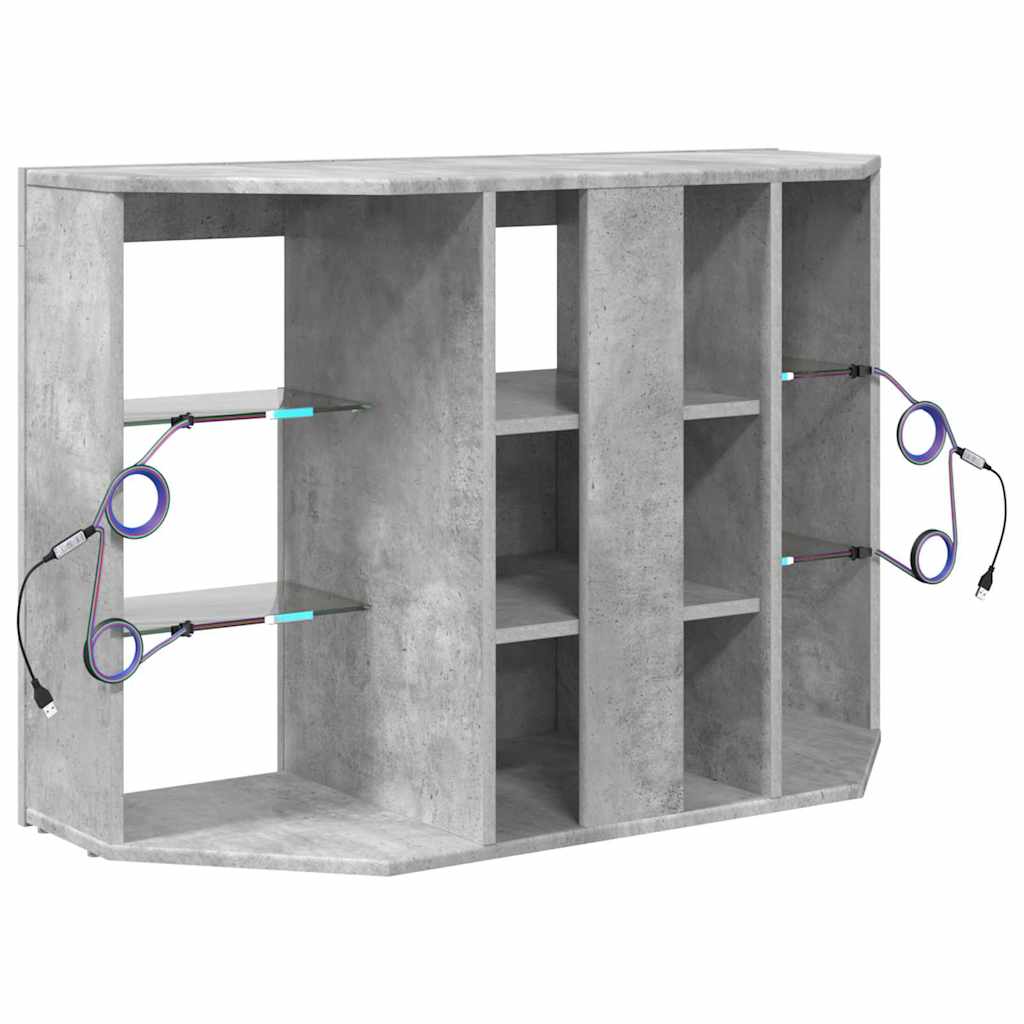 Eck-LED-TV-Schrank 100x40x68cm Beton Grau Holzwerkstoff