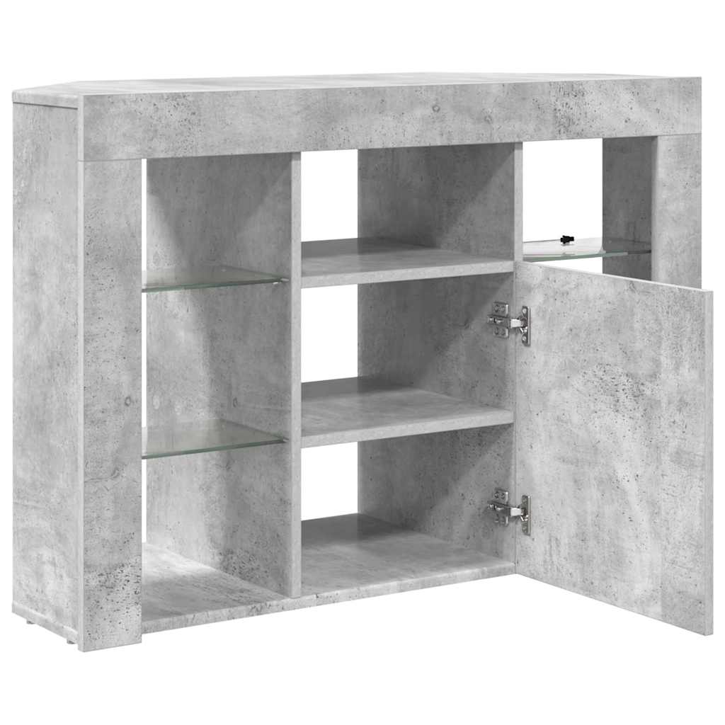 Eck-LED-TV-Schrank 100x40x68cm Beton Grau Holzwerkstoff
