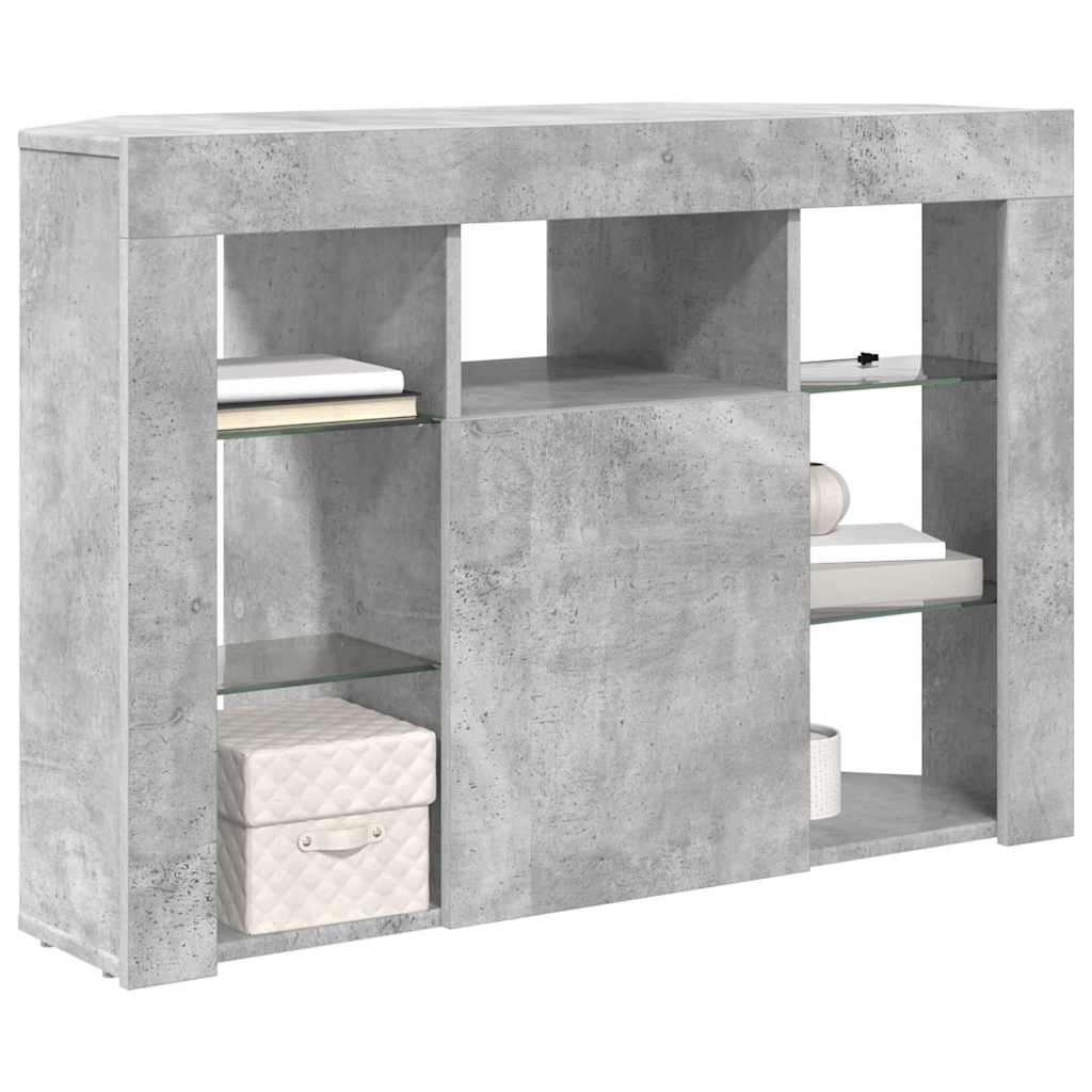 Eck-LED-TV-Schrank 100x40x68cm Beton Grau Holzwerkstoff